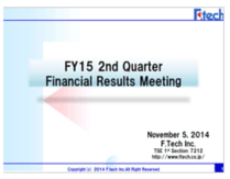 FY15 2Q Financial Presentation